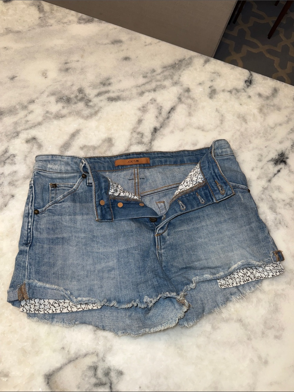 Joe's Jeans Mid Rise Jean shorts with star pockets